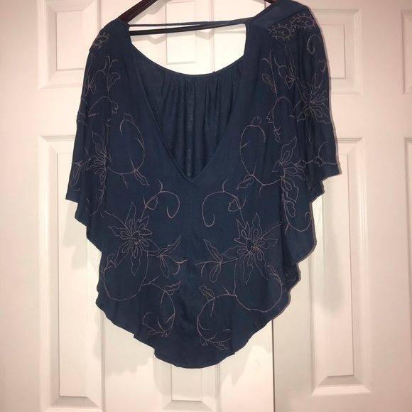 Free People New World Jersey Sevilla Blouse Sz XS - Picture 6 of 6
